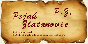 Pejak Zlatanović vizit kartica